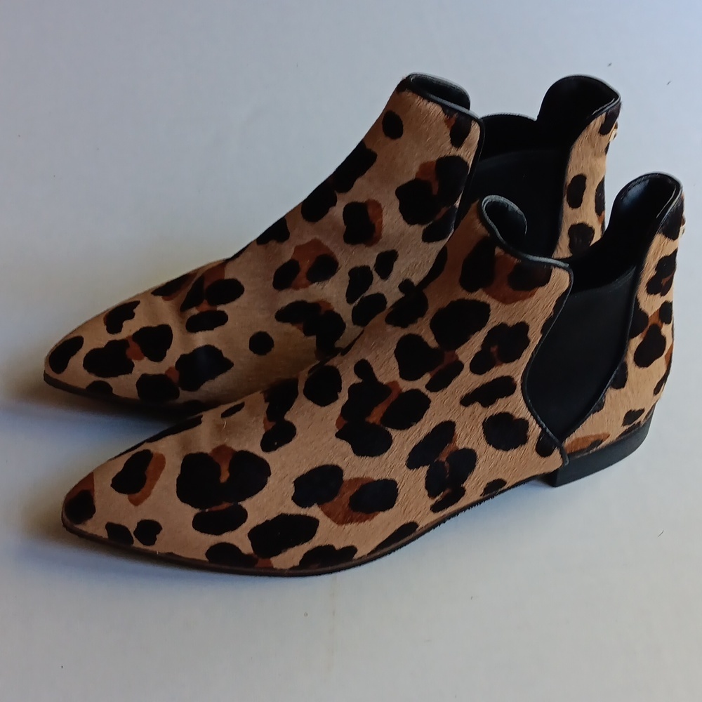 COLE HAAN LEATHER ANIMAL PRINTBROWN /BLACK BOOTIE SIZE 8 - Picture 3 of 4